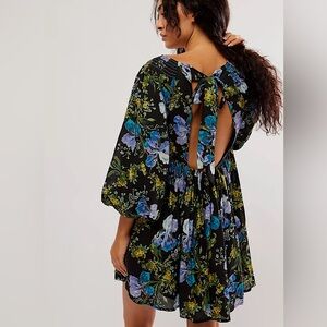 NEW Free People Beck Mini Dress In Black Combo